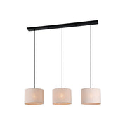 Linea 3 Lights Pendant Light Black & Linen
