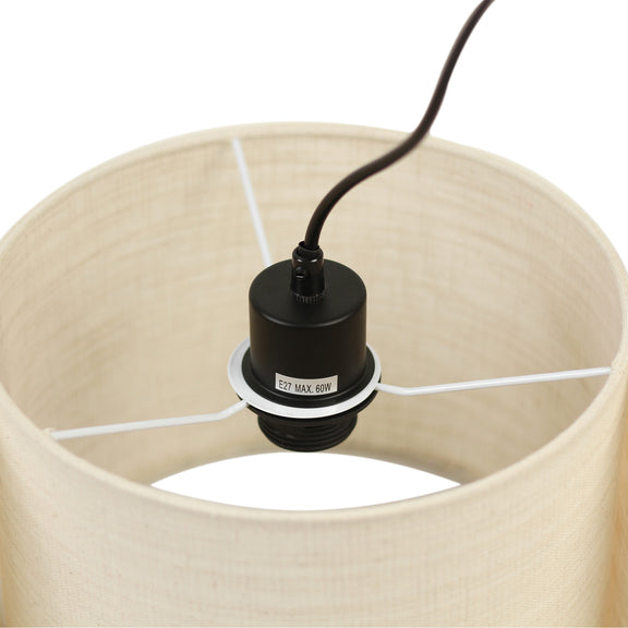 Linea 3 Lights Pendant Light Black & Linen