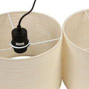 Linea 3 Lights Pendant Light Black & Linen