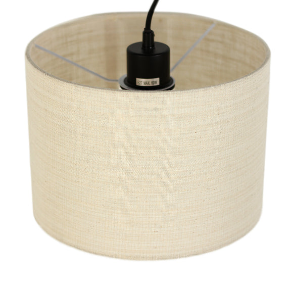 Linea 3 Lights Pendant Light Black & Linen