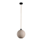 Vesselia Round Pendant Light Black & Linen