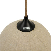 Vesselia Round Pendant Light Black & Linen