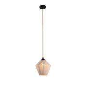 Vespera Diamond Pendant Light Black & Linen