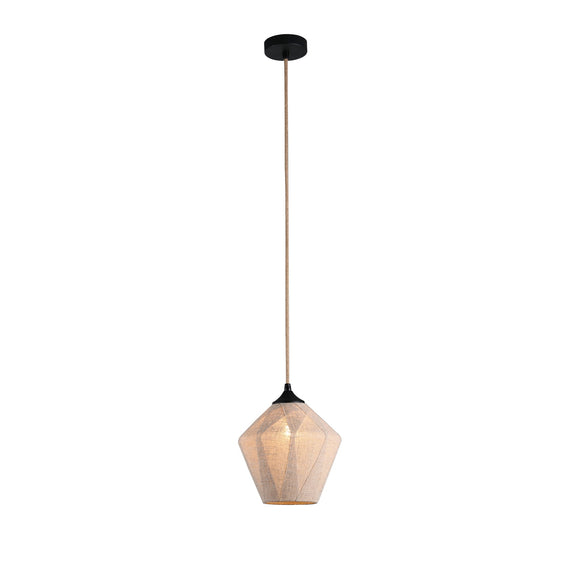 Vespera Diamond Pendant Light Black & Linen