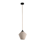Vespera Diamond Pendant Light Black & Linen