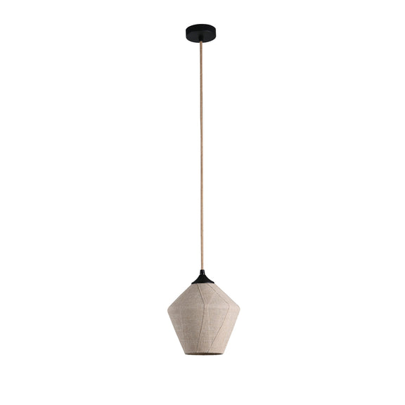 Vespera Diamond Pendant Light Black & Linen