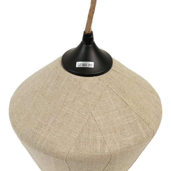 Vespera Diamond Pendant Light Black & Linen