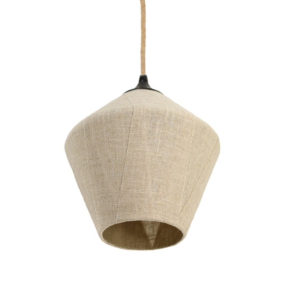 Vespera Diamond Pendant Light Black & Linen
