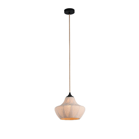 Winslow Pendant Light Black & Linen