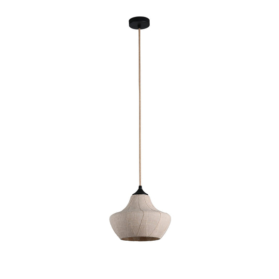 Winslow Pendant Light Black & Linen
