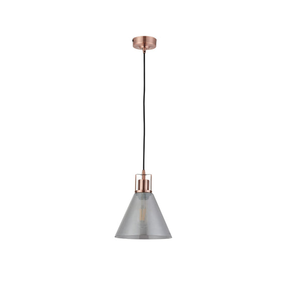 Conea Pendant Light Antique Copper & Smoky