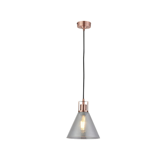 Conea Pendant Light Antique Copper & Smoky