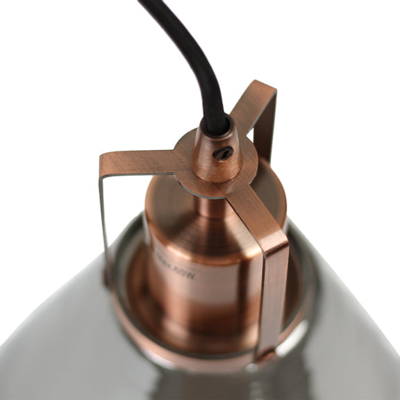 Conea Pendant Light Antique Copper & Smoky