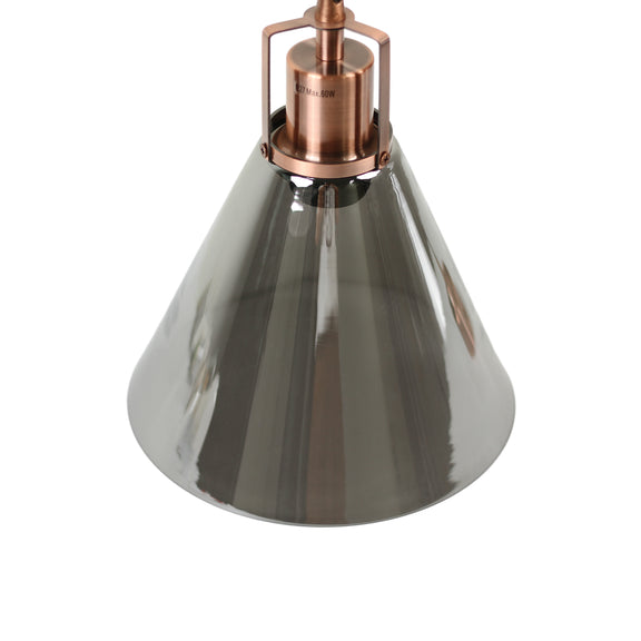 Conea Pendant Light Antique Copper & Smoky