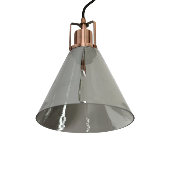 Conea Pendant Light Antique Copper & Smoky