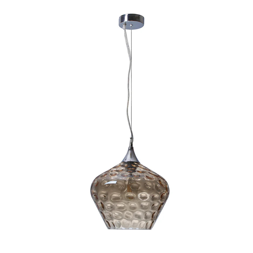 Zyla Pendant Light Amber & Chrome