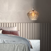 Zyla Pendant Light Amber & Chrome