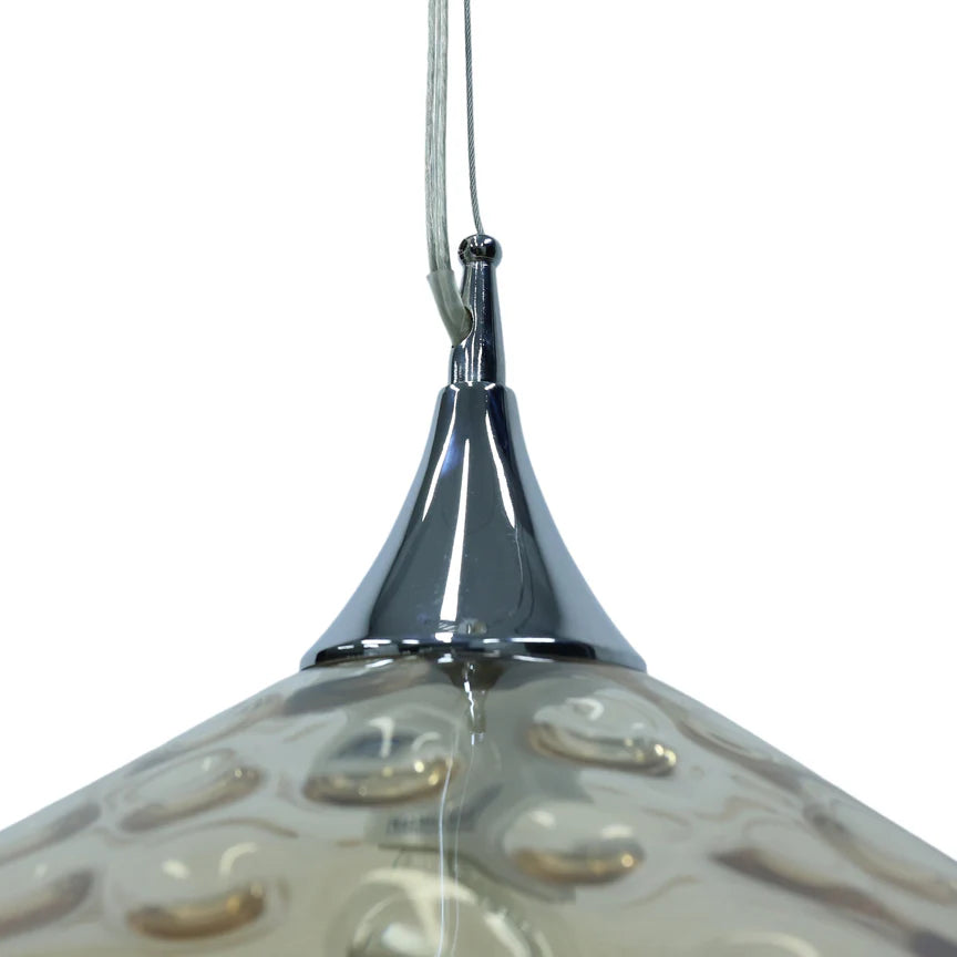 Zyla Pendant Light Amber & Chrome