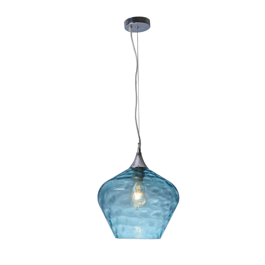 Zyla Pendant Light Blue & Chrome