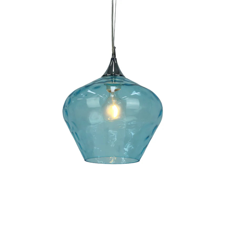 Zyla Pendant Light Blue & Chrome