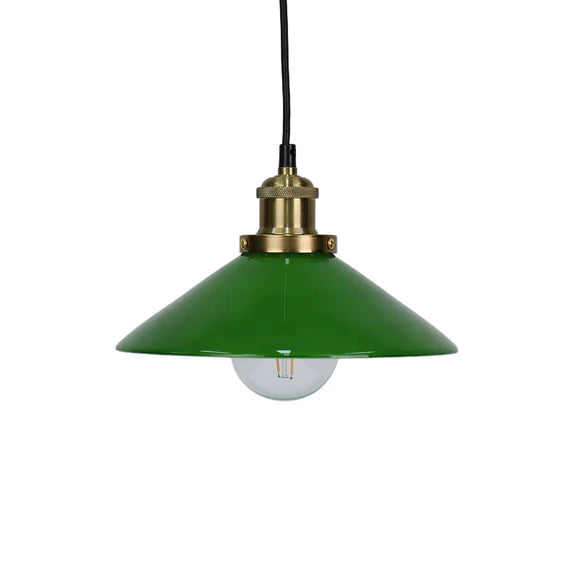 Gemma Pendant Light Green & Brass