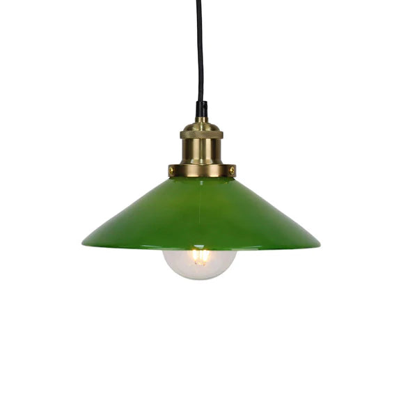 Gemma Pendant Light Green & Brass