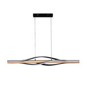Bonnie LED Pendant Light 30W Tri Color Matt Black & Wood
