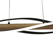 Bonnie LED Pendant Light 30W Tri Color Matt Black & Wood