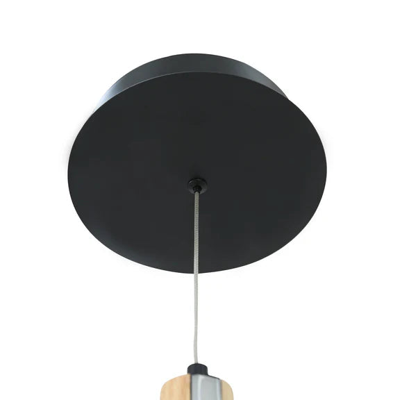 Estelle LED Pendant Light 30W Tri Color Matt Black & Wood