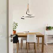 Estelle LED Pendant Light 30W Tri Color Matt Black & Wood