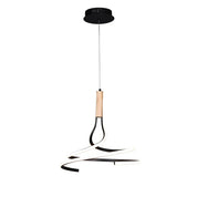 Estelle LED Pendant Light 30W Tri Color Matt Black & Wood