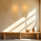 Zinnia Rattan Large Pendant Light Natural