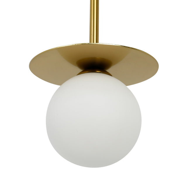 Ophelia 5 Light Pendant Light Brass & Opal