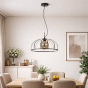 Calista LED Pendant Light 30W 3000K Black & Smoky