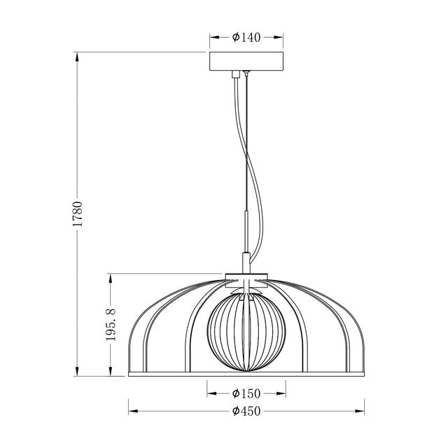 Calista LED Pendant Light 30W 3000K Black & Smoky