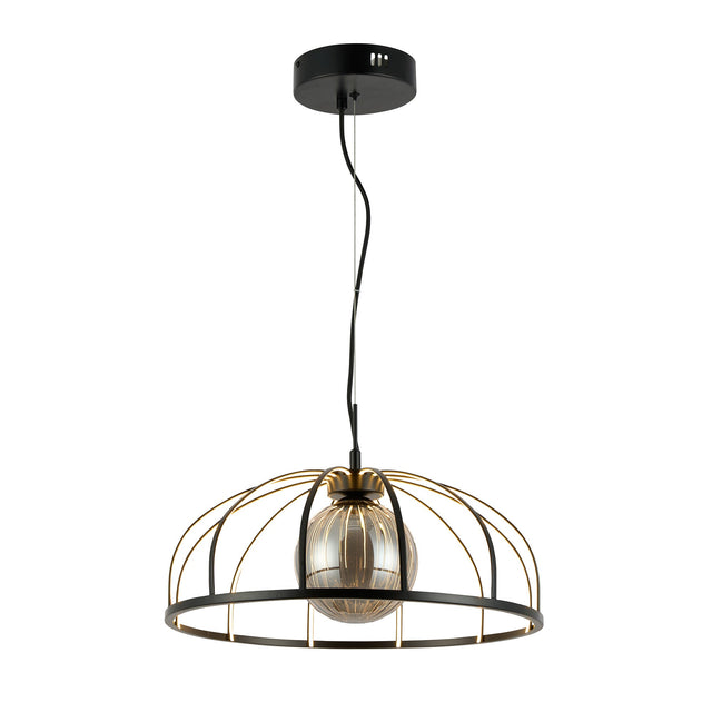 Calista LED Pendant Light 30W 3000K Black & Smoky