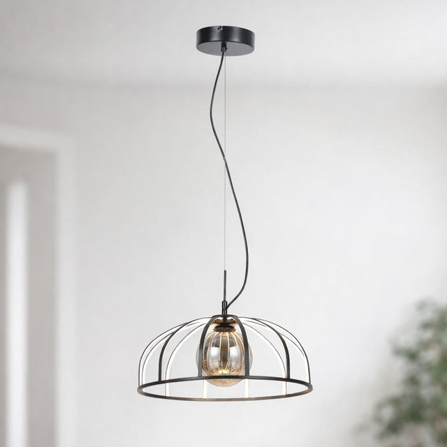 Calista LED Pendant Light 30W 3000K Black & Smoky