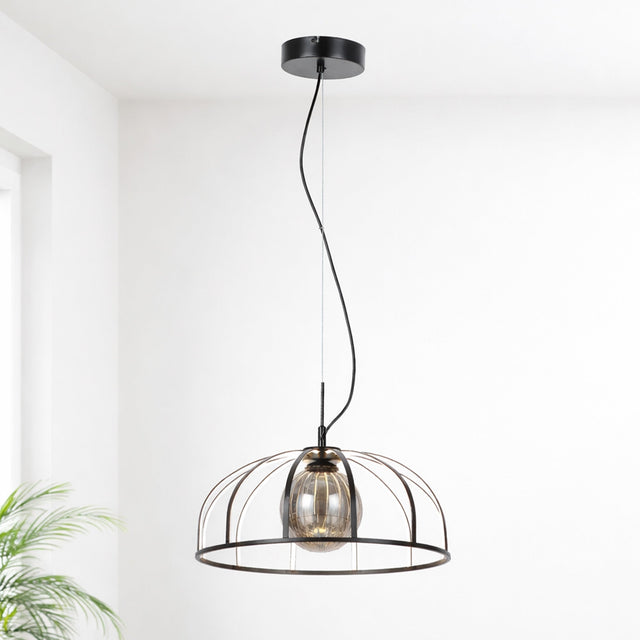 Calista LED Pendant Light 30W 3000K Black & Smoky