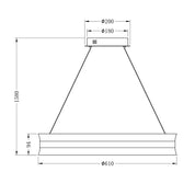 Apex LED Halo Pendant Light 38W 3CCT Brass