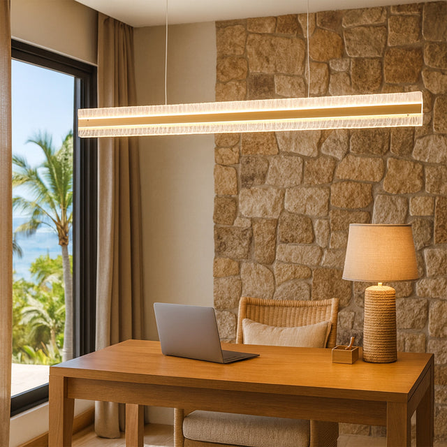 Apex LED Linear Pendant Light 38W 3CCT Brass