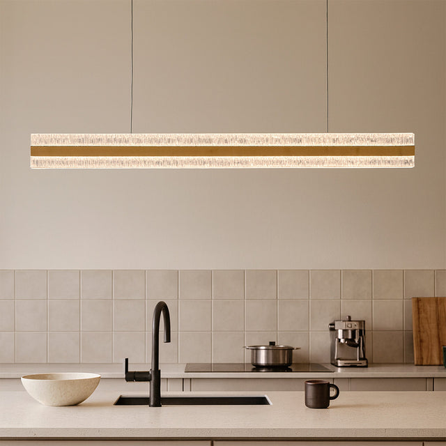 Apex LED Linear Pendant Light 38W 3CCT Brass