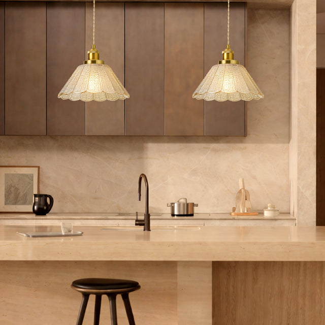 Sylvia Pendant Light Brass & Champagne