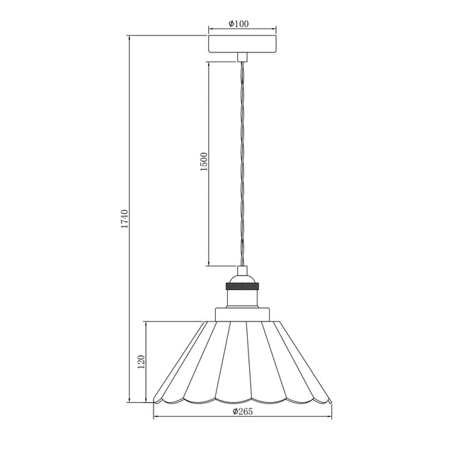 Sylvia Pendant Light Brass & Champagne