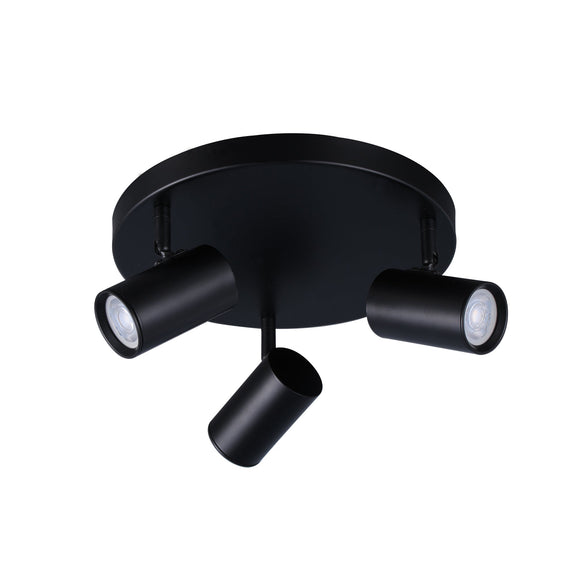Brianna 3 Light Round Spot Light Matt Black