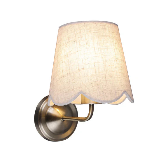 Lottie Wall Light Antique Brass & Linen