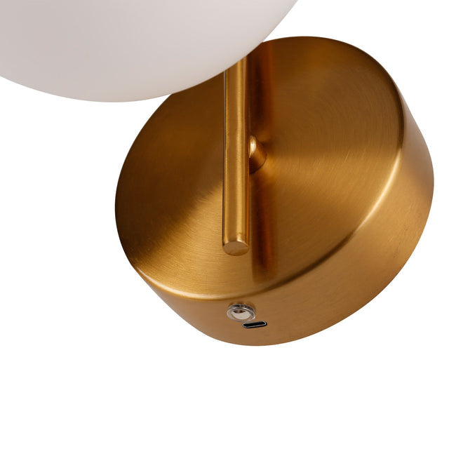 Rhea Rechargeable LED Wall Light 2W 3CCT Brass & Opal