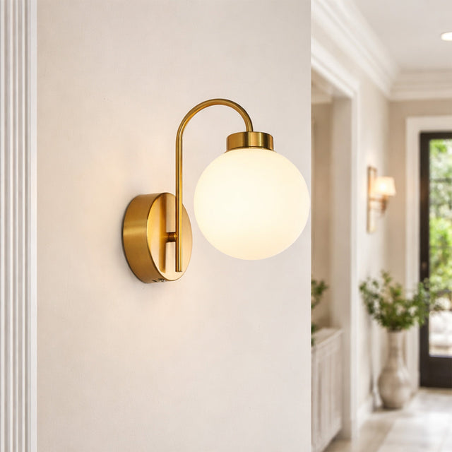 Rhea Rechargeable LED Wall Light 2W 3CCT Brass & Opal