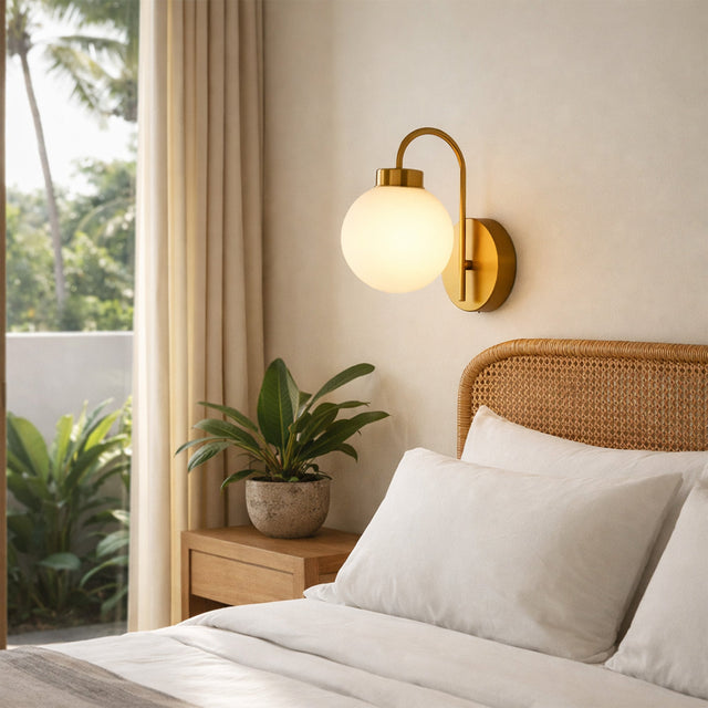 Rhea Rechargeable LED Wall Light 2W 3CCT Brass & Opal