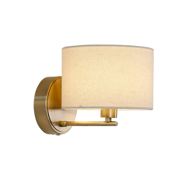 Clarissa Rechargeable LED Wall Light 2W 3CCT Antique Brass & Linen