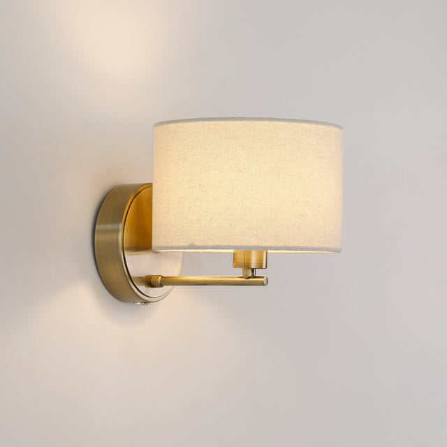 Clarissa Rechargeable LED Wall Light 2W 3CCT Antique Brass & Linen
